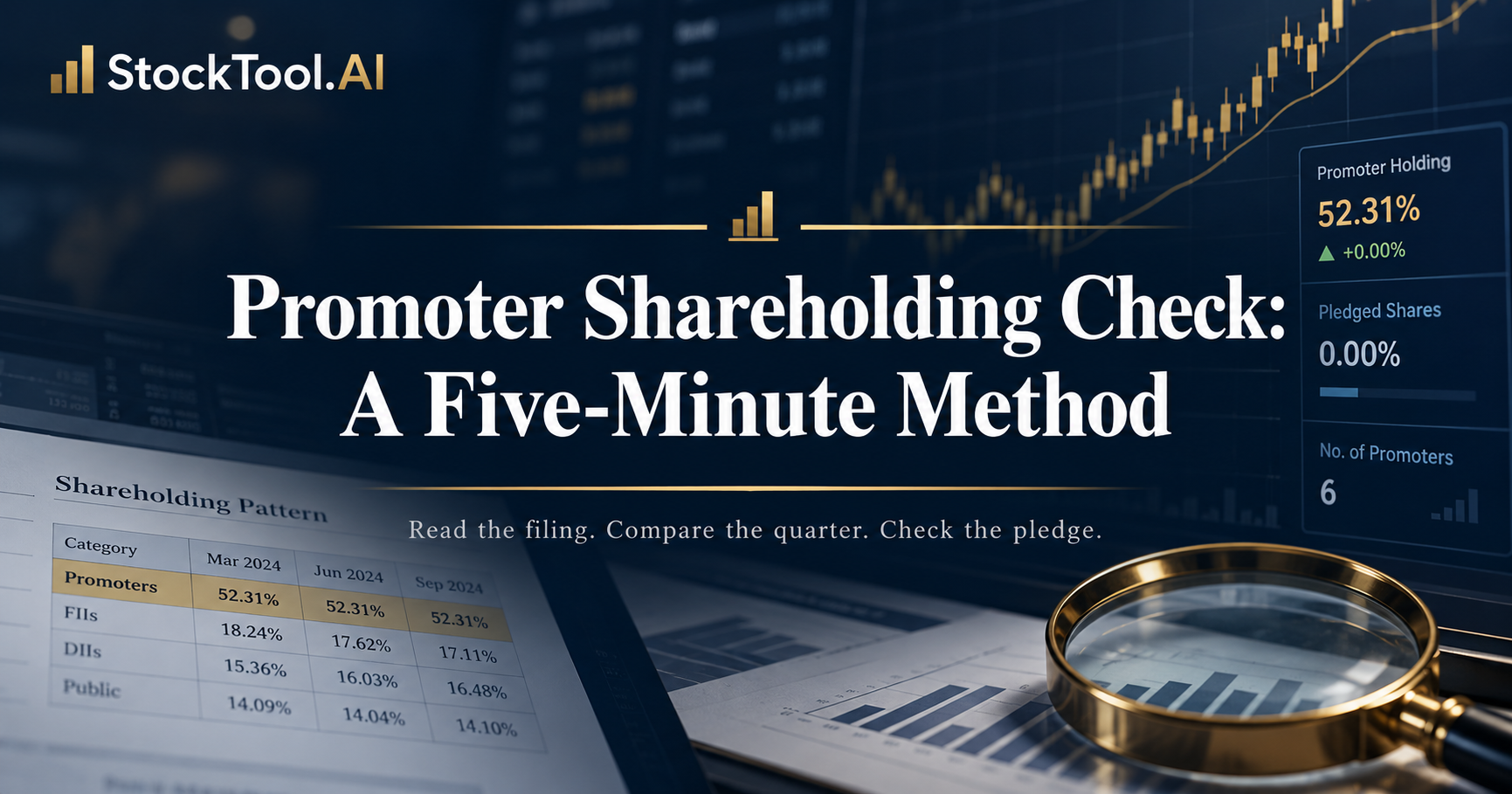 Promoter shareholding check using quarterly holding, pledge and share-count data